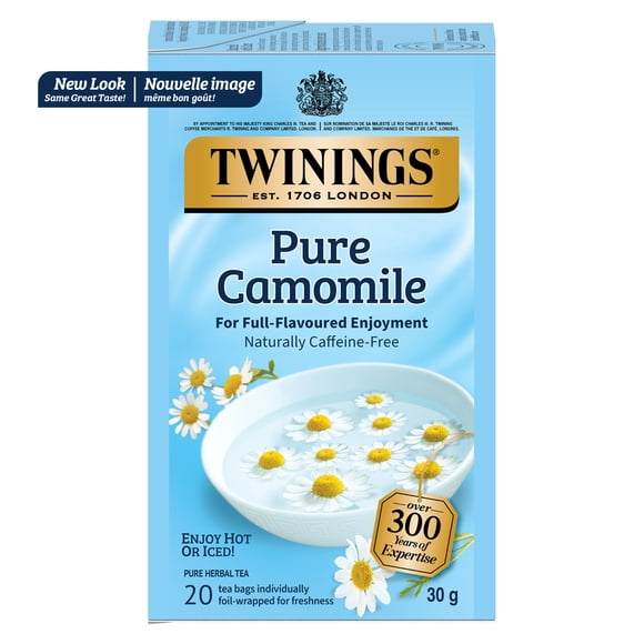 Twinings Pure Camomile Herbal Tea Bags, Smooth & Floral, Naturally Caffeine Free, 20 Count