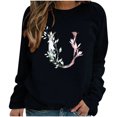 thumbnail image 3 of CEHVOM Hiver Femmes Décontracté Manches Longues Hauts Dames Imprimé Chandail Blouse T-Shirt Chandail Liquidation, 3 of 4