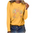 thumbnail image 1 of Pisexur Hauts d'Automne pour Femmes Mode Mignon T-Shirt Imprimé Graphique Hauts Col Rond Manches Longues Chemises pour Femmes Habillées Décontractées Sorties Hauts Confort Polyvalents Légers T-Shirts, 1 of 5