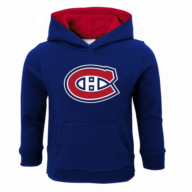 Outerstuff Chandail à Capuchon en Molleton pour Tout-Petit Canadiens de Montréal Prime Basic, Couleurs d'Équipe, avec un logo Sergé Canadiens de Montréal sur la Poitrine. Fait de 60 % Coton et 40 % polyester avec une Doublure de Capuchon 100 % Coton, Ce Chandail à Capuchon Comprend une Poche avant, des Poignets et une Taille en Tricot Côtelé, et une Douce Doublure en Molleton. la Capuche Est Conçue Sans Cordon pour une Sécurité Accrue. Idéal pour Garder les Tout-Petits au Chaud Tout en Mettant en Valeur l'Esprit d'Équipe.