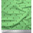 thumbnail image 1 of Soimoi Green Modal Satin Fabric Polka Dots Decor Fabric Printed Yard 42 Inch Wide, 1 of 3