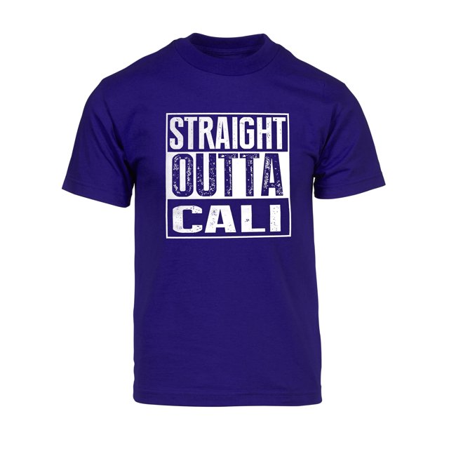 T-Shirt à Manches Courtes pour Hommes Straight Outta Cali - Violet - Petit