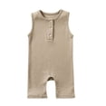 thumbnail image 2 of EGNMCR Girls' Jumpsuits & Rompers Toddler Baby Girls Boys Sleeveless Solid Color T-Shirt Jumpsuit Romper Kid Rompers, 2 of 3