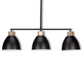 thumbnail image 1 of Bouclair Black 3-Bulb Metal and Wood Ceiling Lamp, 1 of 6