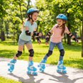 thumbnail image 4 of Gymax Patins à Roulettes pour Enfants 4 Tailles Réglables Patins Quad avec Roues Lumineuses pour 3 à 9 Ans Bleu Marine, 4 of 9