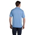 thumbnail image 2 of Hanes Cotton-Blend Men`s Jersey Polo, M, Light Blue, 2 of 3