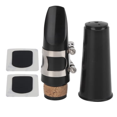 Clarinet Mouthpiece Kit ABS Ligature Cushions Reed Cap Musical Instrument Accessories(Black )
