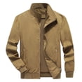 thumbnail image 1 of Cameland Men Big & Tall Jacket Zipper Pocket Ribbed Hem Non-hooded Sports Solid Top Coat, 1 of 8