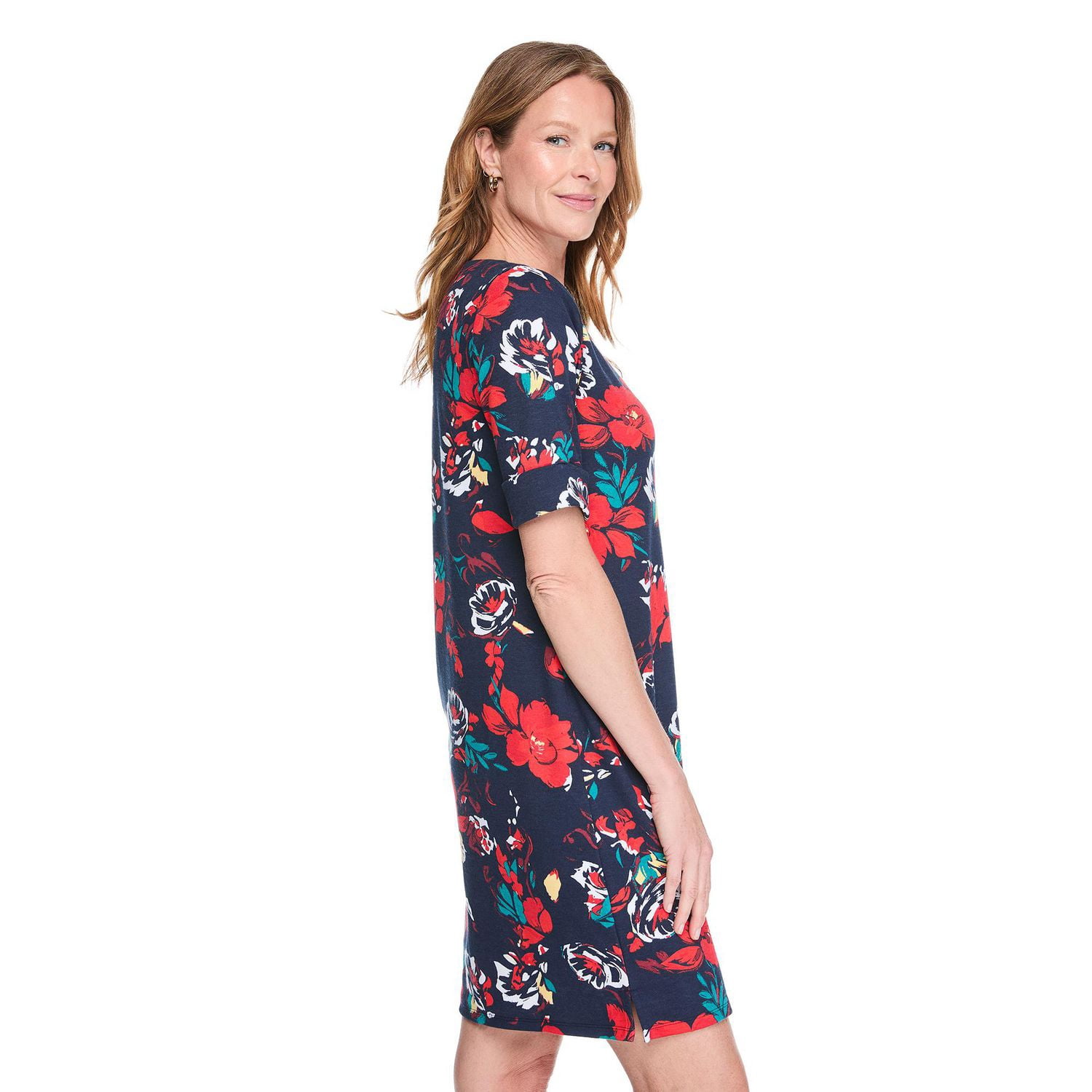 Robe imprimée à encolure bateau Karen Scott pour femmes