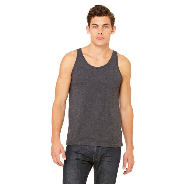 The Bella + Canvas Unisex Jersey Tank Top - DK GREY HEATHER - M