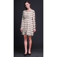 thumbnail image 3 of Bimba Robe Midi à Manches Longues Boutonnée à Imprimé Floral Feuilles Blanches et Roses pour Femmes Vêtements-Grand, 3 of 7