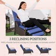 thumbnail image 4 of Outsunny Fauteuil Inclinable d'Extérieur en Rotin, Chaise Longue de Patio, Bleu Foncé, 4 of 10
