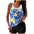 thumbnail image 3 of yoeyez Tropical Print Tankini for Women Two Piece Bathing Suits Summer Boho Swim Top with Buttom Tummy Control Modest Swimsuits Beachwear Multicolor,M, 3 of 7