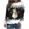 thumbnail image 1 of Rbaofujie Chandails à Capuchon Mignons Noël Femmes Mode Décontractée Imprimé Col Rond Ample Manches Longues Hauts Blouse Chandails Noir Chandail pour Femmes, 1 of 3