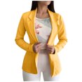 thumbnail image 1 of Yuyuzo Womens Blazer Lapel Collar Long Sleeve Open Front Button Tunic Tops Solid Color Fall Suit, 1 of 4