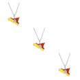 thumbnail image 2 of Transemion Idée Cadeau Collier Pendentif Unique Convient à Tous les Âges Déclaration Or Couleur Acier Ensemble de 3, 2 of 6