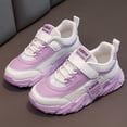 thumbnail image 3 of 2025 Girls Sneakers Four Season Children Sneaker Sneaker Flat Thick Bottom Non Slip Lightweight Mesh Upper Breathable Comfortable Lace Up Hook Loop Solid, 3 of 9