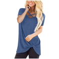 thumbnail image 1 of Birdeem T-Shirt Blouse à Manches Courtes à Col en V Uni pour Femmes, Coupe Ample, 1 of 8