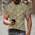 thumbnail image 1 of Ceisia T-Shirts à Col Rond pour Hommes à Imprimé Camouflage à Texture Croisée, Hauts Décontractés Extensibles et Respirants à Manches Courtes Cadeaux, 1 of 9