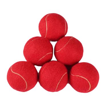 jinwen 6Pcs Tennis Balls 2.52" Dia Wear Resistant for Racquet Sports Indoor Outdoor Red