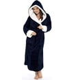 thumbnail image 3 of Gift TIMIFIS Women Hooded Plush Soft Robe Warm Fleece Bathrobe Warm Fleece Winter Robe, Long Soft Plush Cozy Spa, Resort & Hotel Bathrobe Bathrobe pring/Summer, 3 of 5