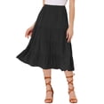 thumbnail image 1 of Unique Bargains Jupe Midi Longue Évasée à Étages avec Poches pour Femme 2 TG, 1 of 7