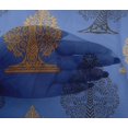 thumbnail image 4 of oneOone Viscose Chiffon Medium Blue Fabric Floral & Flying Swan Block Craft Projects Decor Fabric Printed By The Yard 42 Inch Wide, 4 of 4