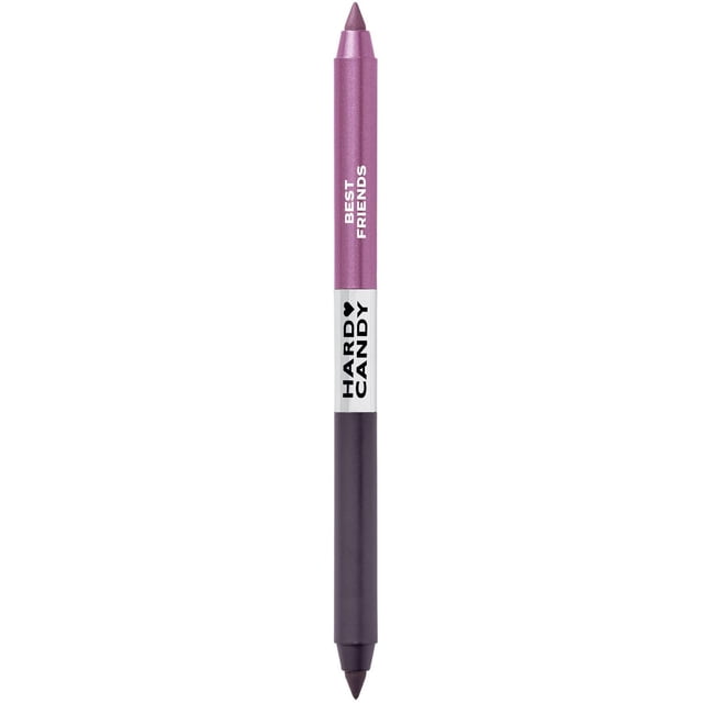 Hard Candy Party Lines Duo de Crayons Eyeliner 2-en-1 Teinte Meilleurs Amis avec Embouts Mates Bourgogne à Double Extrémité et Prune Métallique, Présentant le logo Hard Candy sur une Bande Blanche, Conçu pour une application Lisse et Anti-Bavures pour Définir et Illuminer les Yeux.