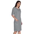 thumbnail image 3 of Inkmeso Robe T-Shirt pour Femmes à Manches au Coude, Coupe Régulière, avec Poches avant, 3 of 8