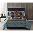 thumbnail image 3 of Chezmoi Collection Tulsa Queen Size Bedding Set, 7-Piece Turquoise Brown Western Cowboy Oversized Comforter Set, Printed Texas Star Barbed Wire, 3 of 4