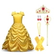 thumbnail image 1 of KAWELL Princess Off Shoulder Layered Costume Dress for Little Girls with Accessories, Child 4T-4, 1 of 6
