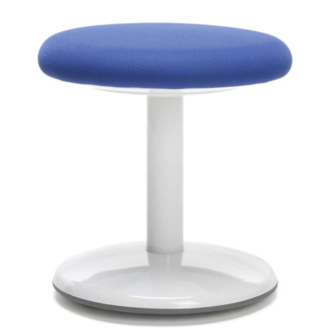 OFM Tabouret Actif en Tissu Dos Nu Rond de 14 Po en Bleu et Blanc