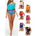 thumbnail image 3 of Maillot de Bain Deux Pièces pour Femme, Bikini à Volants Imprimé, Ensemble de Bain, Tenue de Plage, 3 of 8