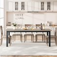 thumbnail image 4 of 78.7" Industrial Dining Table for 6-8 People, Large Rectangular Kitchen Table with Thick MDF Top, Heavy-Duty Metal Frame, Modern Dining Room Table for Kitchen, Dining Room, Office, 4 of 8