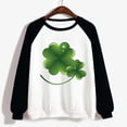 thumbnail image 4 of Besolor Womens St. Patrick's Day Shirts Long Sleeve Sweatshirt Cute Color Block Clover Shamrock Pullover Tops for Party, 4 of 4