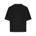thumbnail image 4 of Lolmot Women Drop Shoulder Round Neck Oversized Crop Tops Workout Tops Tees, 4 of 5