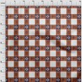 thumbnail image 3 of oneOone Cotton Poplin Fabric Check Ikat Print Sewing Fabric BTY 56 Inch Wide, 3 of 4
