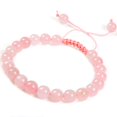 thumbnail image 3 of Natural Healing Power Gemstone Crystal Beads Unisex Adjustable Macrame Bracelets 8mm,Rose Pink, 3 of 4