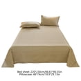 thumbnail image 3 of EGNMCR Solid Color Washed Cottons Bed Sheet And Pillowcase Set Plain Holiday Gift Duvet Sheet Three Piece Set cotton bed sheets and pillowcases, 3 of 6