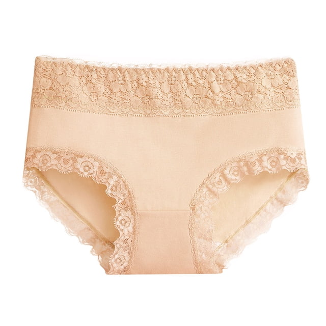 B91xZ Bikini pour Femmes Underwears Plus Taille Culotte en Coton Extensible, Beige TG