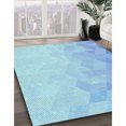 thumbnail image 3 of Ahgly Tapis d'Intérieur Lavable en Machine Carré Transitionnel Bleu Cristal, 5 Pieds Carré, 3 of 7