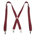 thumbnail image 1 of Mens Suspenders, Simple Design Wide Applicability Mens Dress Suspenders Comfy Fit  For Outdoor For Work For Wedding Wine Red, 1 of 8