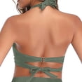 thumbnail image 4 of EQWLJWE Womens Fashion Sexy Solid Color Swimsuit Halter Backless Bikini Tops, 4 of 5
