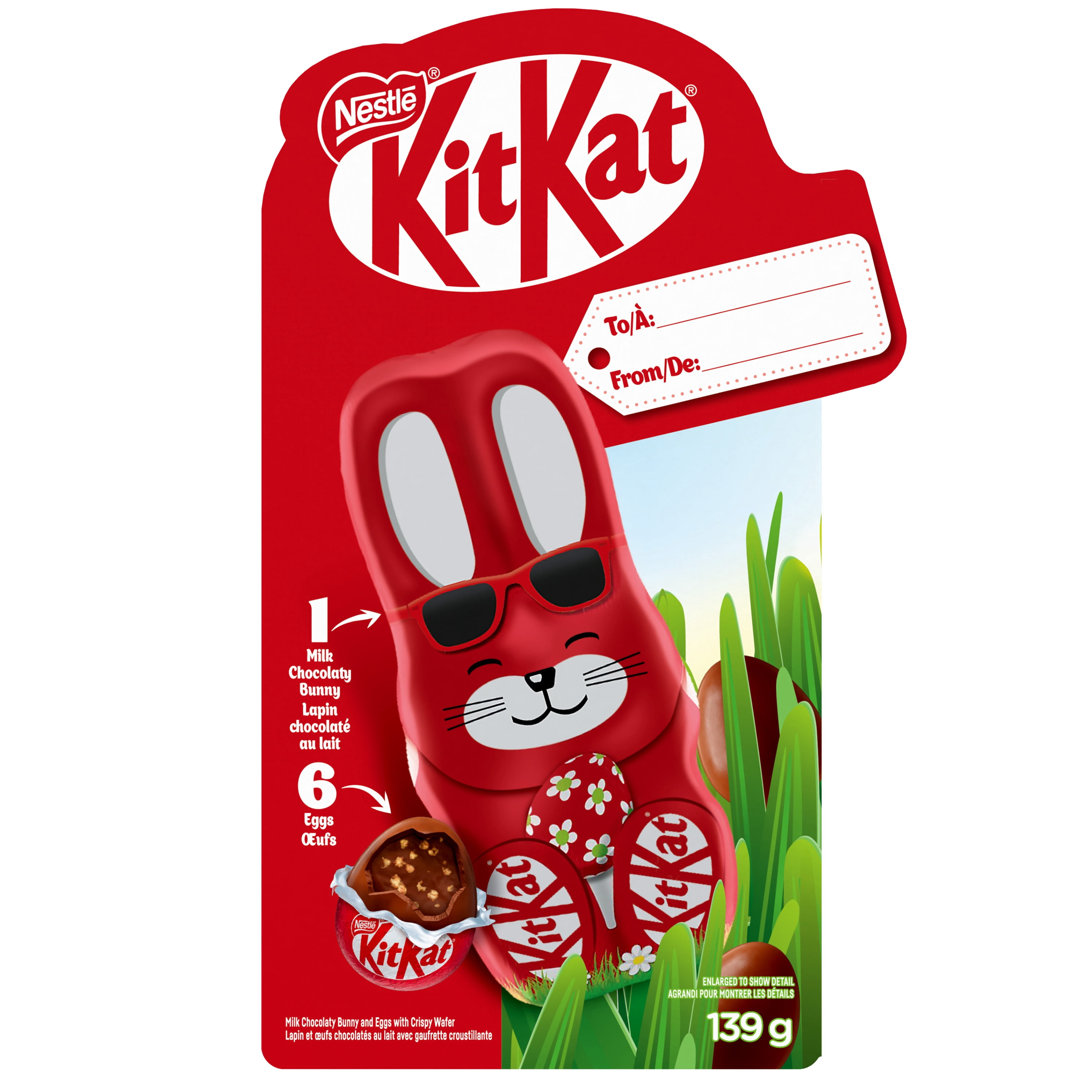 KITKAT Easter Bunny Gift Pack, 1 Milk Chocolaty Bunny And 6 KITKAT Hide Me Eggs