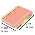 thumbnail image 3 of Notebook with Dividers, 5.7x8.3 inch Personalized Notebook, Pink Notebook, Spiral Design, for 5 Subjects, Striped, 300 Page, for Note-taking, 3 of 9