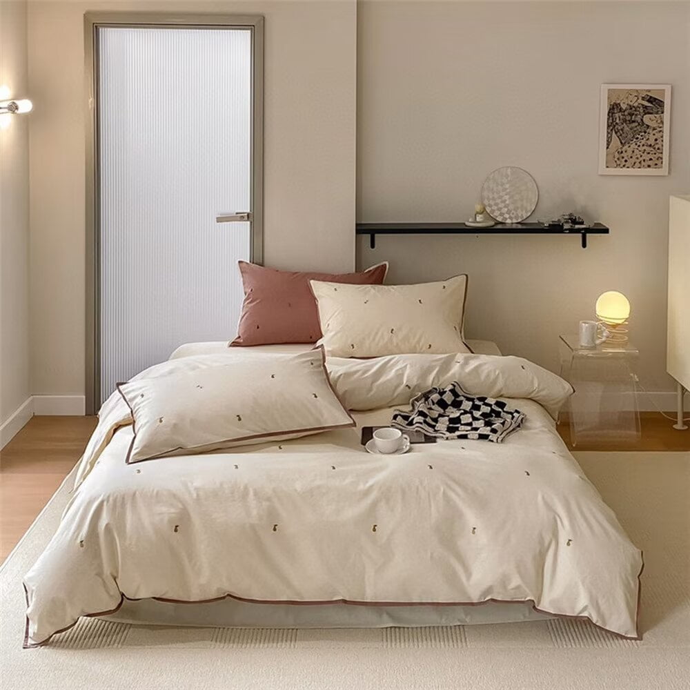 Zhuge Bed Sheets Set, Bedding Sheets Pillowcases Kit, Twin Bed Set, Hotel Bedding, Home Decor(White)