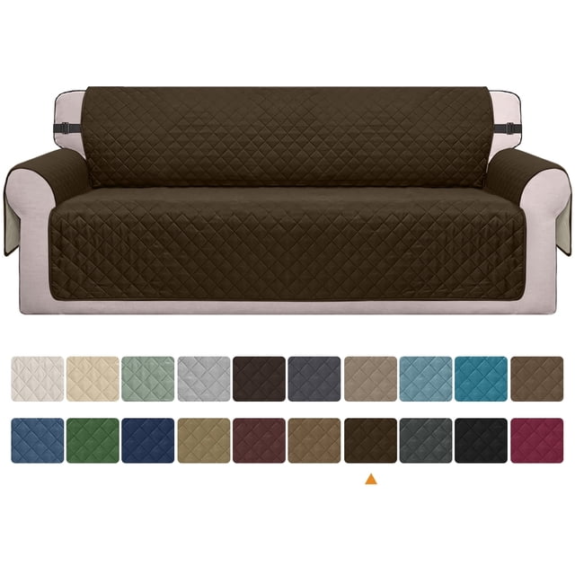 Housse de Sofa Réversible Lavable à la Machine, Housse de Canapé Résistante à l'Eau, Housse Antidérapante Protectrice pour Meubles pour Chiens, Enfants, Animaux