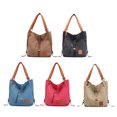 thumbnail image 2 of Women Tote Bag Large Capacity Dual-use Canvas Shoulder Purse Travel Backpack, 2 of 7