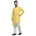 thumbnail image 4 of Atasi Kurta Long Asymétrique Indien pour Homme, Kurta Uni à Col Rond, Tenue de Fête, 4 of 5