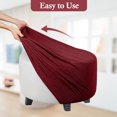 thumbnail image 3 of Lipstore Housse Extensible pour Pouf Pantoufles Pouf Rond pour Salon Repose-Pieds Extensible Rouge (Housse Seulement), 3 of 13